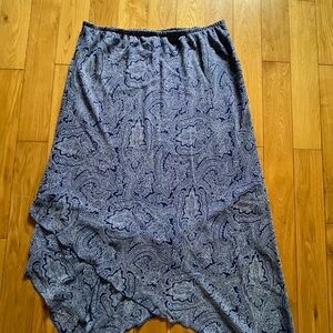 Long blue asymmetrical Paisley Women's Skirt
